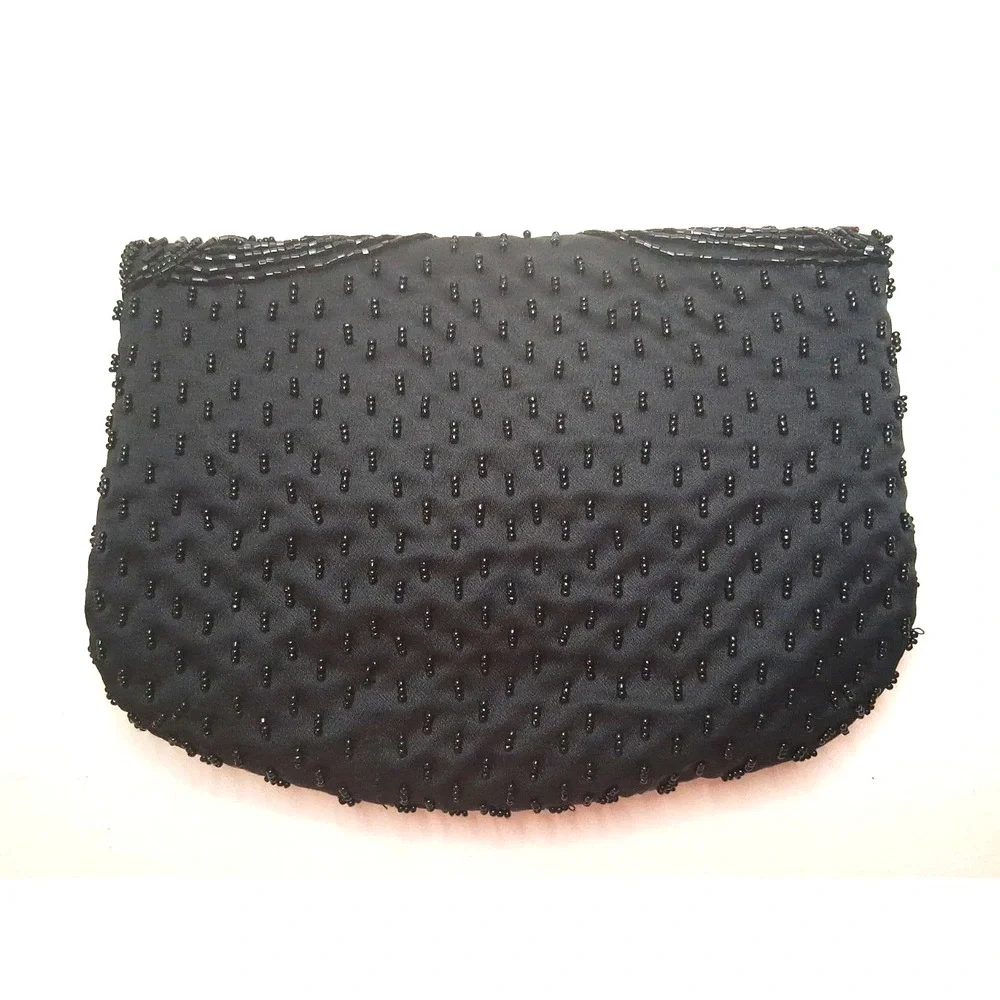 Carla Marchi Black Beaded Shoulder Evening Bag 9